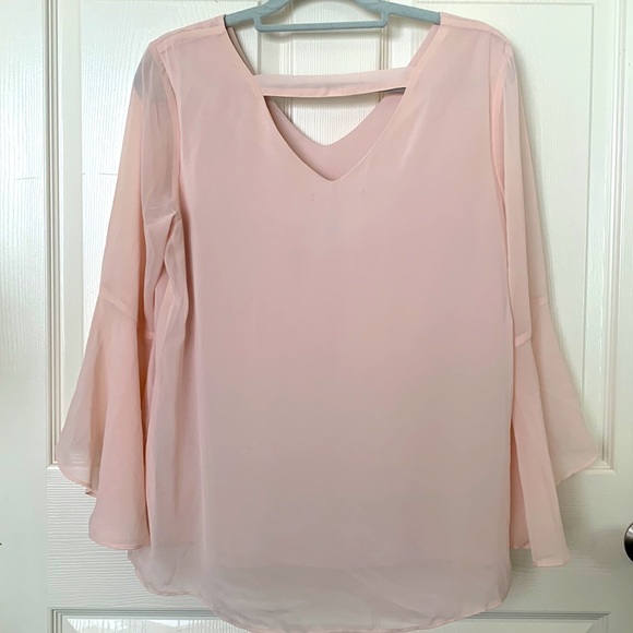 Zac & Rachel Blush Pink Bell Sleeve Top - Picture 2 of 7